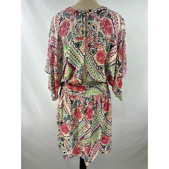 Maeve by Anthropologie Multicolor Siya Kimono Dress Pink Rose Abstract Floral 2 - Picture 3 of 11